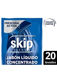 Jabón Líquido Para Ropa Skip Concentrado Frescura Activa Para Ciclos Cortos 800 Ml