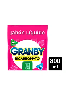 Jabón Líquido Para Ropa Granby Matic Rosas 800 Cc.