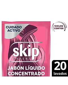 Jabón Líquido Para Ropa Skip Concentrado Cuidado Activo Para Ciclos Cortos 800 Ml