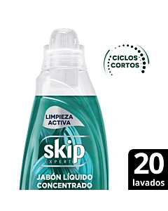 Jabón Líquido Para Ropa Skip Concentrado Limpieza Activa Para Ciclos Cortos 800 Ml