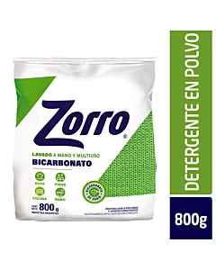 Jabón En Polvo Zorro Con Bicarbonato 800gr