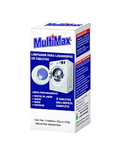 Tableta Limpiadora Multimax Para Lavarropas 3 U 75 G