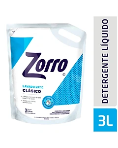 Detergente Líquido Zorro Clásico 3 L