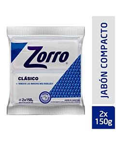 Jabón Zorro Compacto Clásico 2 U 150 G