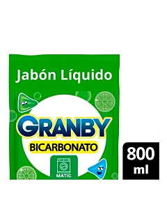 Jabón Líquido Para Ropa Granby Matic Limón 800 Cc.