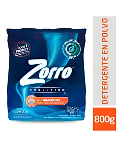 Detergente En Polvo Zorro Evol Quitamanchas 800g