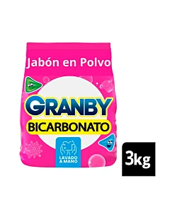 Jabón En Polvo Para Ropa Granby Lavado A Mano Rosas 3 Kg.