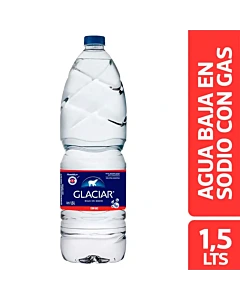 Agua Mineral Glaciar Con Gas Baja En Sodio 1.5 L