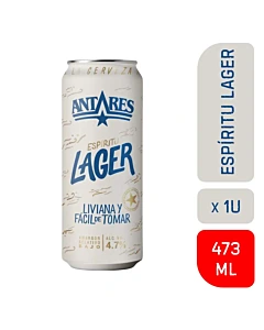 Cerveza Rubia Antares Espíritu Lager Liviana 473 Ml
