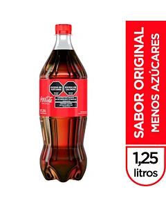 Gaseosa Coca Cola Sabor Original Menos Azúcares 1,25 L