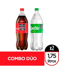 Combo Dúo Gaseosa Coca Cola Original 1.75 L Y Sprite 1.75 L