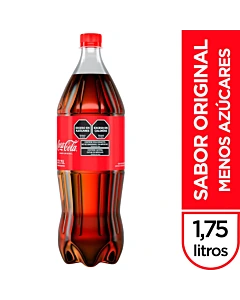 Gaseosa Coca Cola Sabor Original Menos Azúcares 1.75 L