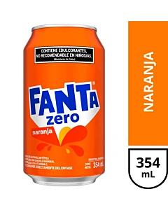 Gaseosa Fanta Zero Naranja 354 Ml