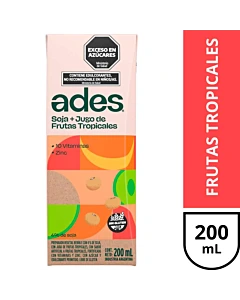 Ades Soja + Jugo De Frutas Tropicales 200 Ml