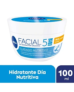Crema Facial 5 En 1 Nivea Cuidado Nutritivo Para Todo Tipo De Piel X 100 Ml