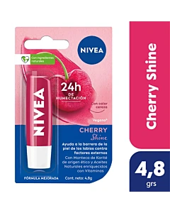 Protector Labial Humectante Nivea Cherry Shine Para Todo Tipo De Piel 4,8 G