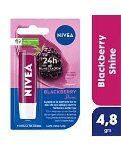 Protector Labial Humectante Nivea Blackberry Shine  4,8 G