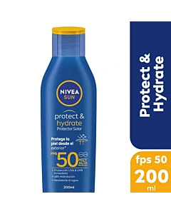 Protector Solar Humectante En Loción Nivea Sun Protect & Hydrate Fps 50 200 Ml