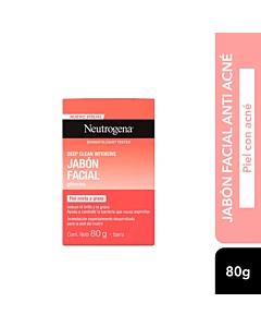 Jabón Barra De Limpieza Facial Neutrogena Deep Clean 80gr