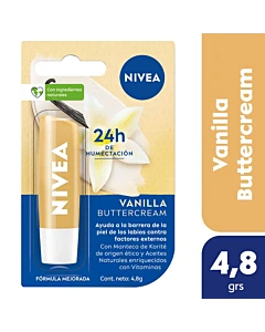 Protector Labial Humectante Nivea Vainilla Buttercream Para Todo Tipo De Piel 4,8 G