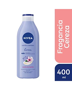 Loción Corporal Nivea Cereza Y Aceite De Jojoba Para Piel Normal A Seca 400ml