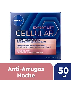 Crema Facial Antiedad De Noche Nivea Cellular Lift Expert Con Bakuchiol X 50 Ml