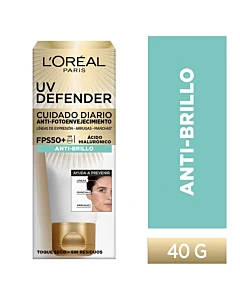 Crema Anti Brillo Sin Color Fps50 L'Oréal Paris Uv Defender X 40g