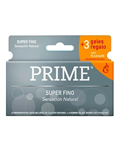 Preservativo Prime Super Fino 6un + Geles
