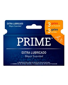 Preservativo Prime Extra Lubricante 6un + Geles
