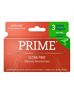 Preservativo Prime Ultra Fino 6un + Geles