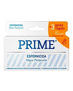 Preservativo Prime Espermicida 6un + Geles