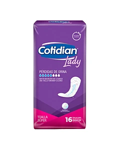 Toallas Para Incontinencia Cotidian Lady Talle Súper 16 U