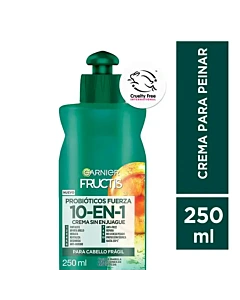 Crema Para Peinar Fructis Garnier Probióticos Fuerza 10 En 1 250ml