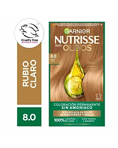 Kit Tintura Perm. Nutrisse Oleos 8.0 Rubio Claro