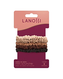 Colitas De Pelo Lanossi Elásticas Mini Scrunchie 5 U Surtido
