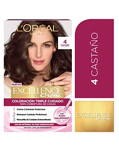 Kit Tintura Excellence Creme 4 Castaño Osc.Prof.
