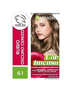 Kit Tintura Permanente Cor Intensa Tono 6.1 Rubio Oscuro Cenizo