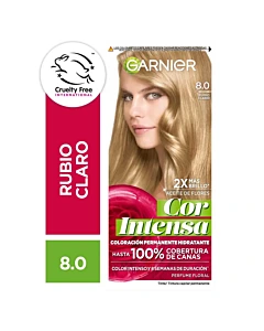 Kit Tintura Permanente Cor Intensa Tono 8.0 Rubio Claro