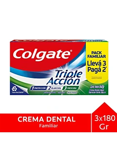 Pasta Dental Colgate Triple Acción 3 U 540 G