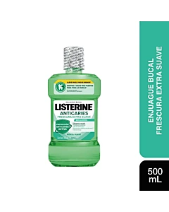 Enjuague Bucal Listerine anticaries Frescura Extra Suave Sin Alcohol 500ml