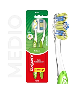 Cepillo De Dientes Colgate Twister Medio 2 U