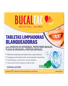 Tabletas Limpiadoras Bucaltac Esfervecentes 12 U