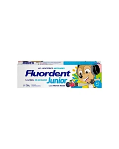 Pasta Dental Fluorodent Junior En Gel Sabor Frutos Rojos 60 G