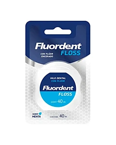 Hilo Dental Fluordent Con Flúor Encerado Fluordent Floss 40mt