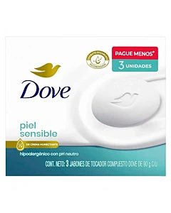Jabón Dove En Barra Piel Sensible 3x90 Gr