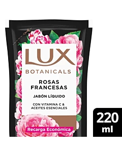 Jabón Líquido Lux Botanicals Rosas Francesas Repuesto 220 Ml