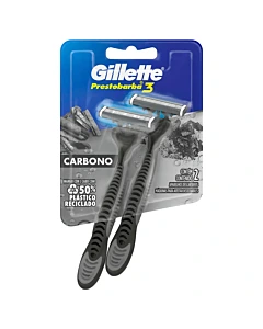 Máquinas De Afeitar Gillette Prestobarba 3 Carbono 2 U
