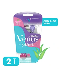 Maquina De Afeitar Venus Suave Desechable Con Aloe Vera 2un