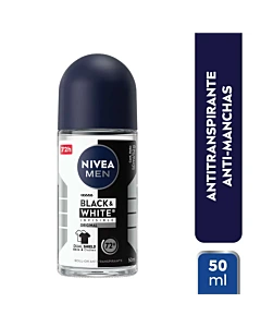 Desodorante Antitranspirante Masculino Nivea Men Invisible B&W Roll On 50 Ml