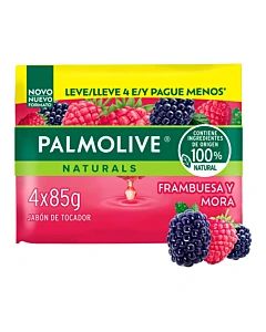 Jabón De Tocador Palmolive Naturals Frambuesa Y Mora 85 G 4 U